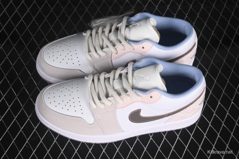 Nike Air Jordan 1 Low AJ1 Carving Pink Low-Top Casual Lifestyle Sneakers - IB8859-101