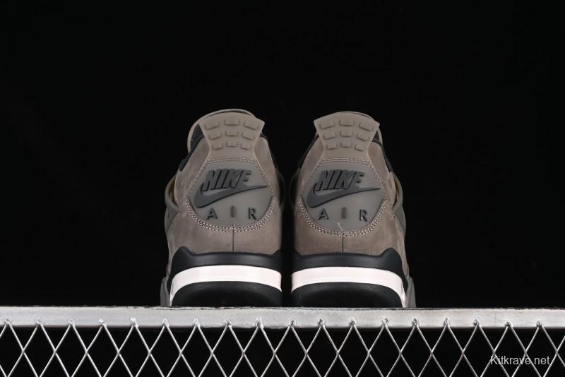 Nike Air Jordan 4 Retro Sneakers in Cave Stone Brown with Black Mesh and TPU Details - FV5029-200