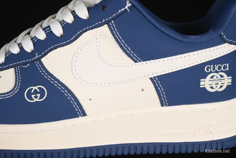 Nike Air Force 1'07 Low Gucci Collaboration Navy Blue Casual Sneakers - KK1988-085