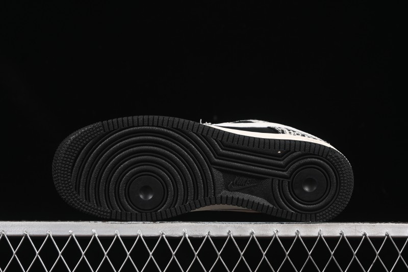Nike Air Force 1 '07 Low Dior Collaboration Pattern Black White Swoosh Casual Sneakers - XS1958-581