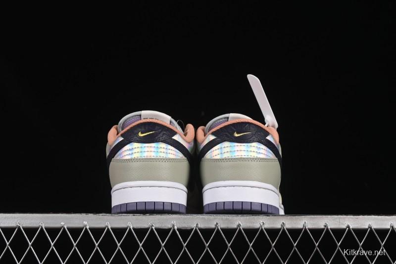 Nike Dunk Low Floral Swoosh Floral Theme Low-Top Casual Sneakers - HV5750-133