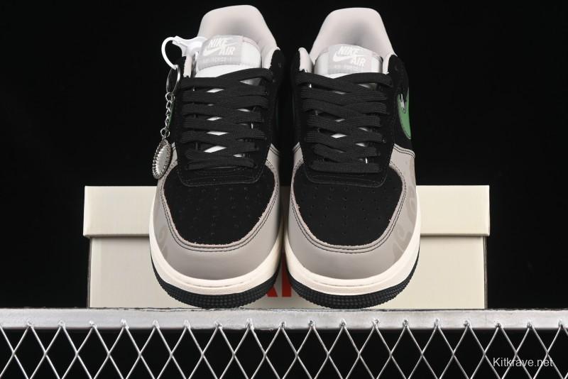 Nike Air Force 1'07 Low Chrome Hearts Collaboration Black Green Swoosh Casual Sneakers - KK1988-074