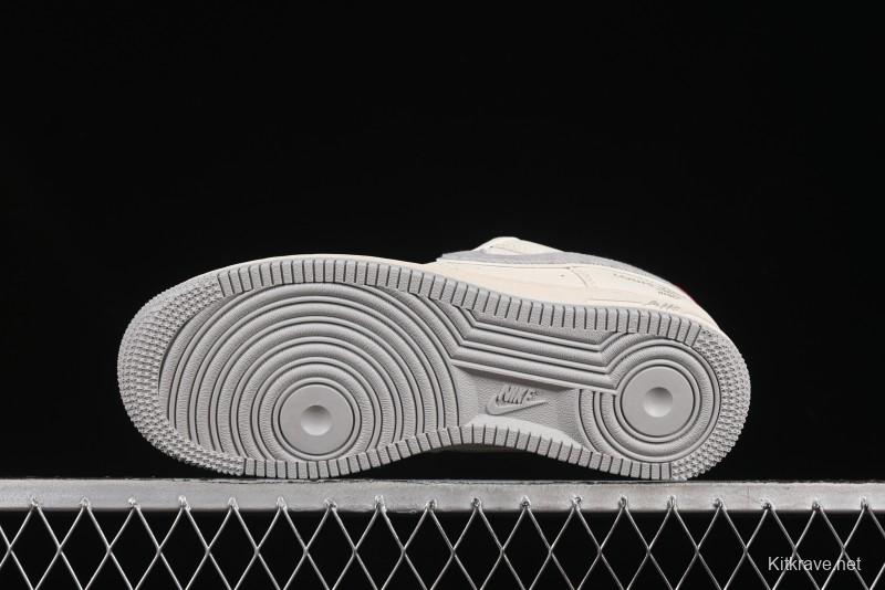 Nike Air Force 1 '07 Low LV Collaboration Grey Denim Swoosh Casual Sneakers - XX3168-135