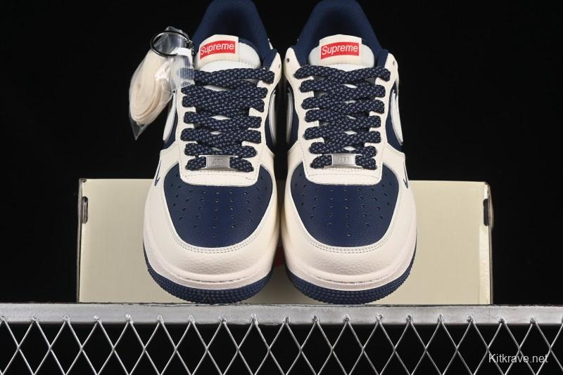 Nike Air Force 1 '07 Low Supreme Collaboration Light Blue Edge Casual Sneakers - HH7518-057