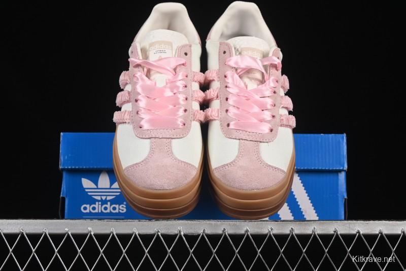 Adidas Originals Gazelle Bold JR8374 Collaboration Low-Top Sneakers with Thick Sole for Slip Resistance and Durability - JR8374