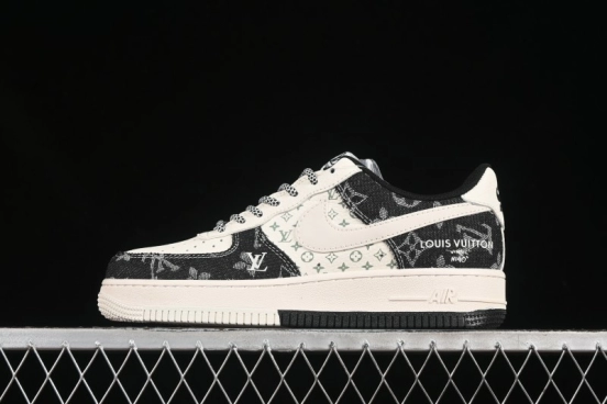 Nike Air Force 1 '07 Low LV Collaboration Double Print Denim Casual Sneakers - YX5066-317
