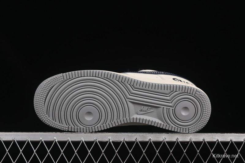 Nike Air Force 1 '07 Low Gucci Collaboration Grey Blue Swoosh Casual Sneakers - XS1958-543