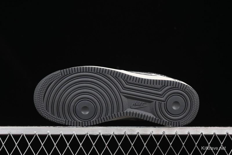 Nike Air Force 1'07 Low LV Collaboration Black Denim Casual Sneakers - SC9207-530