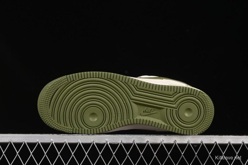 Nike Air Force 1 '07 Low Stussy Collaboration Green Swoosh Gold Embroidery Casual Sneakers - XX3168-151