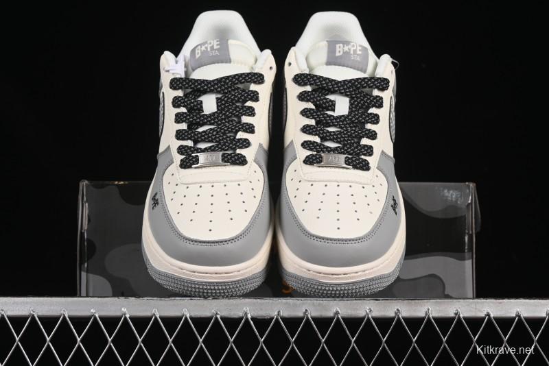 Nike Air Force 1'07 Low Bape Collaboration Beige Star Casual Sneakers - XS1958-571