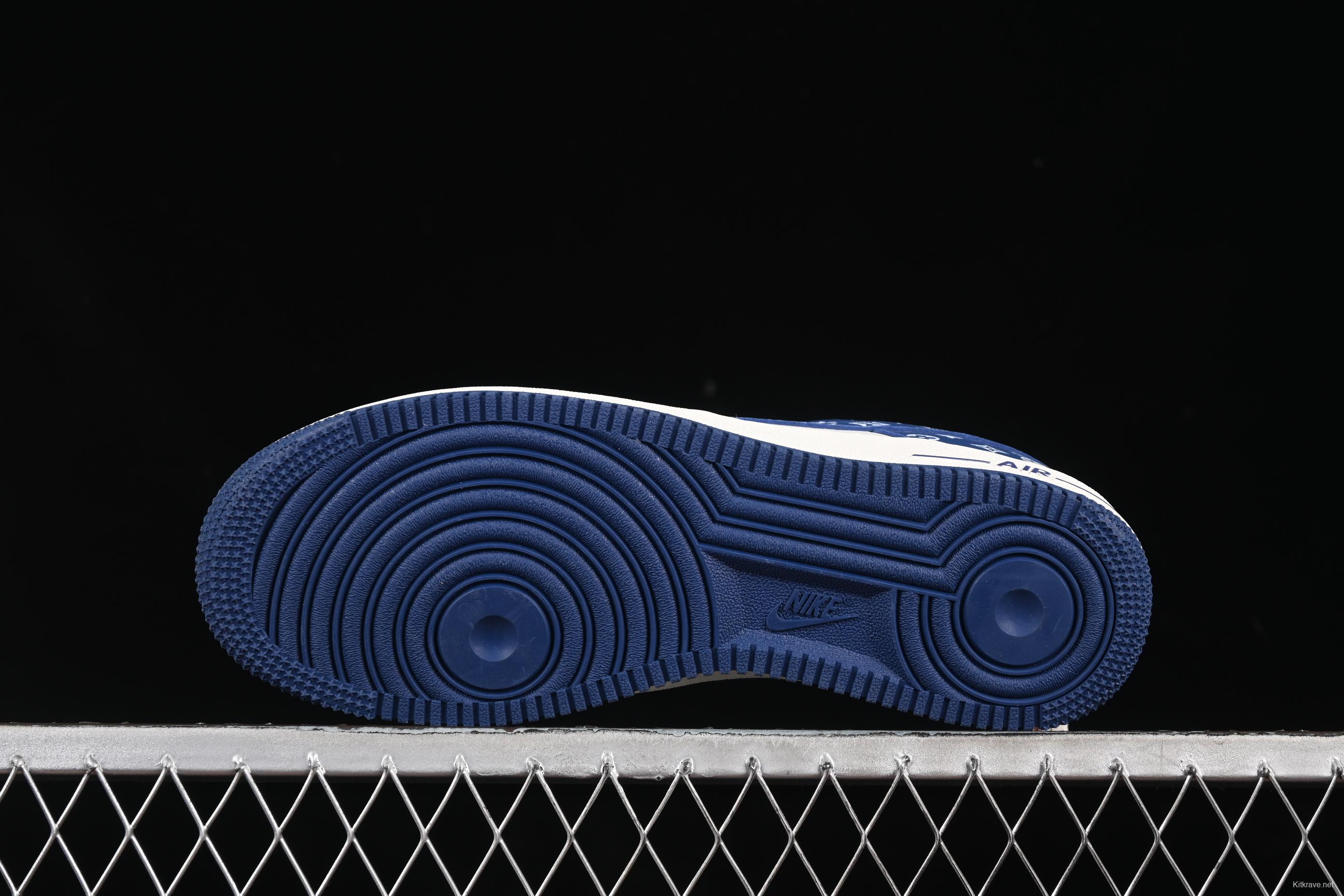 Nike Air Force 1 '07 Low LV Collaboration White Blue Swoosh Casual Sneakers - LW9279-008