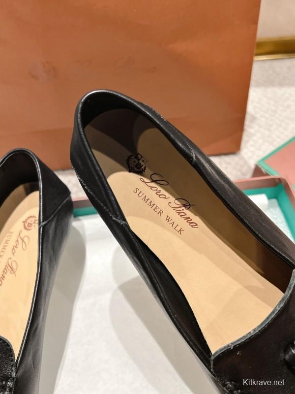 2025 Women LP Black Leather Loafers Tassel LY00291