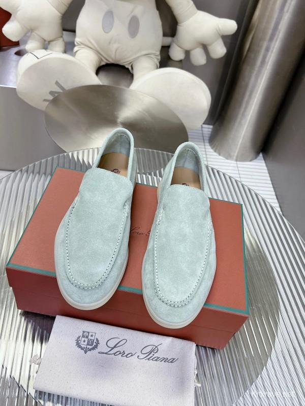 2025 Men LP Light Green Suede Loafers