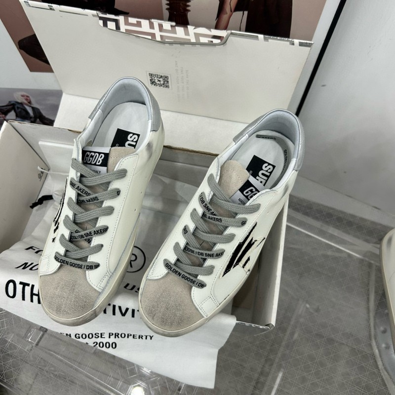 2025 Women GGDB White Black Leather Suede Sneakers