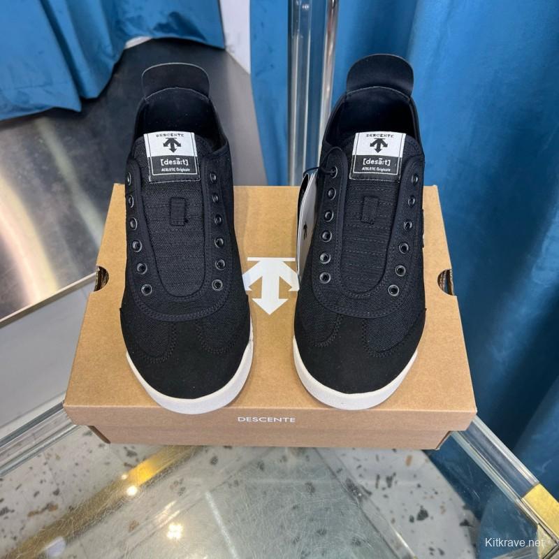 2024 Unisex Descente Black Canvas Plimsolls MJ00280