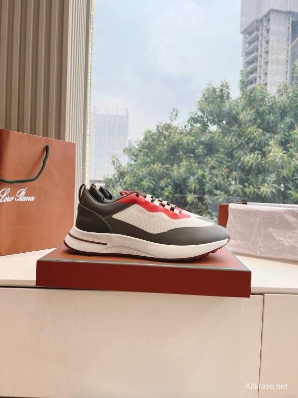 2024 Unisex Le Parmentier gray white red knit sneakers MJ00340