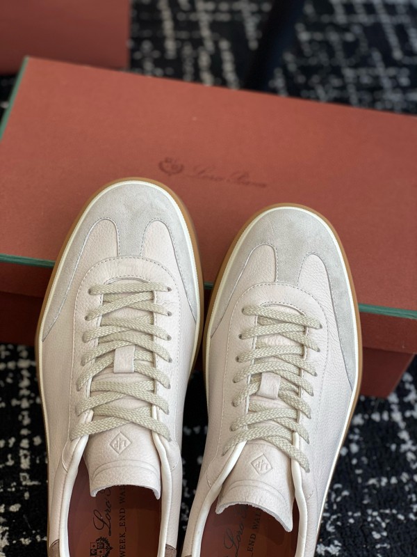 2024 Unisex LP White Beige Leather Suede Plimsolls MJ00320