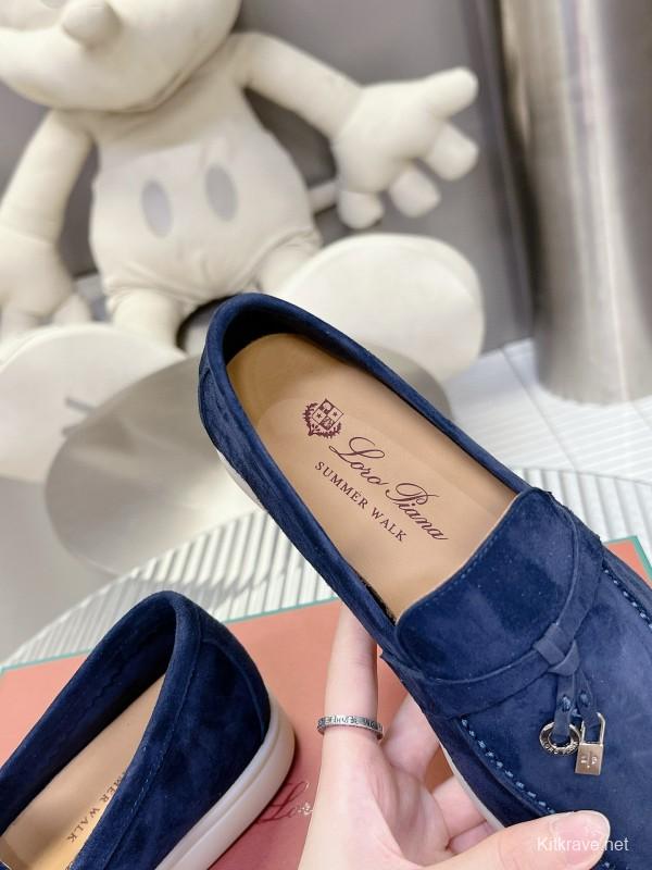 2024 Men LP Navy Suede Loafers