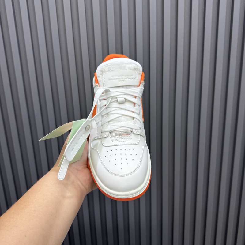 2025 Unisex Off-White White Orange Leather Sneakers MJ00320(W/M)