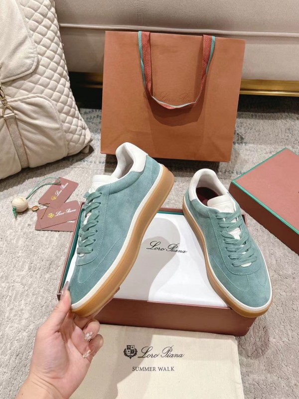 2025 Unisex Le Parmentier Green Suede Leather Sneakers Top Version LY00320(F)/LY00330(M)
