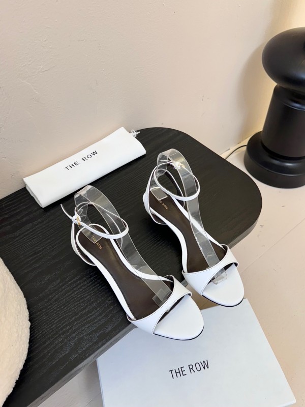 2025 Women The Row White Leather Sandals