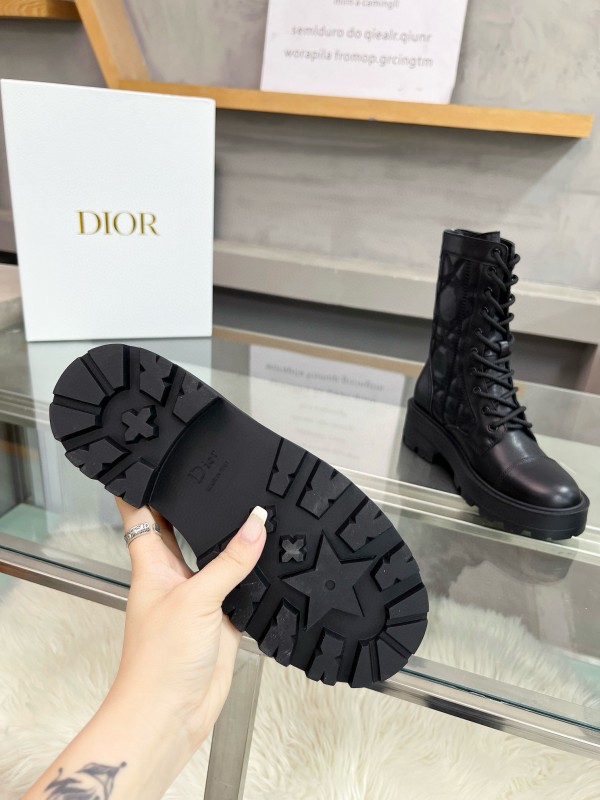 2024 Women Dior black leather boots MJ00430