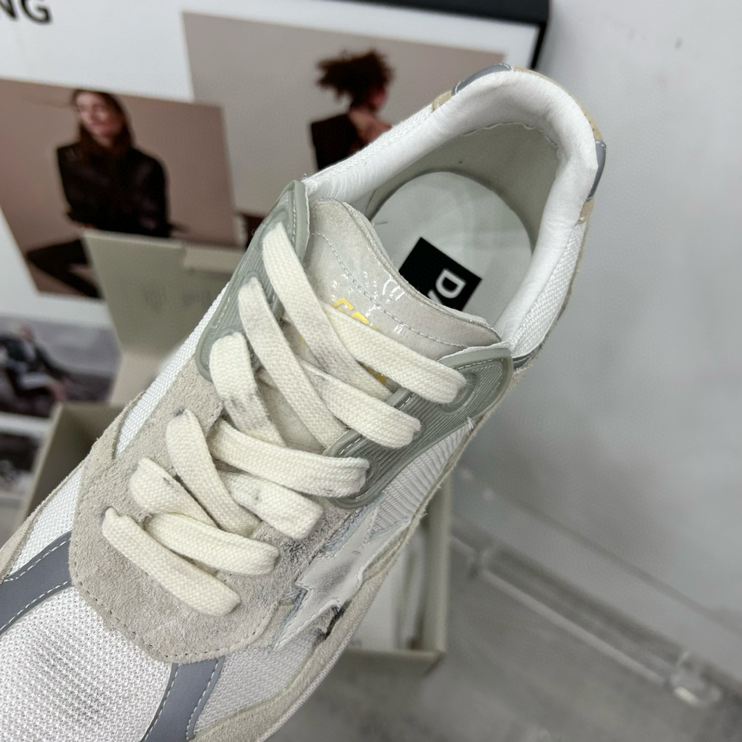 2024 Unisex GGDB White Grey Suede Mesh Sneakers