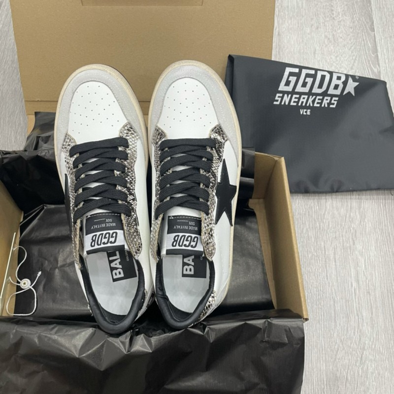 2024 Unisex GGDB White Black Snake Print Leather Suede Sneakers MJ00260