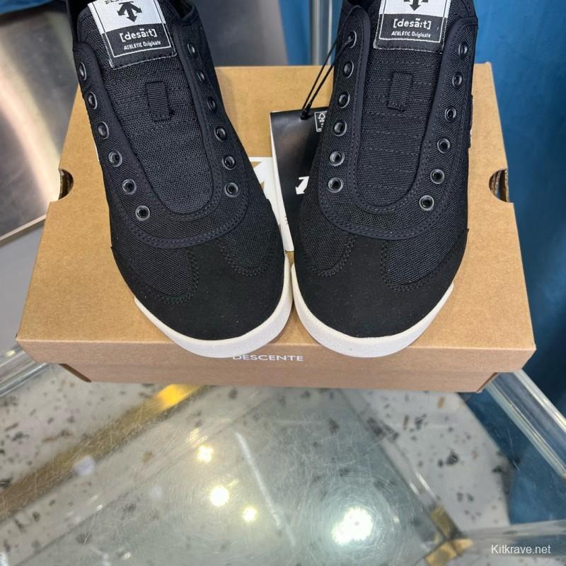 2024 Unisex Descente Black Canvas Plimsolls MJ00280