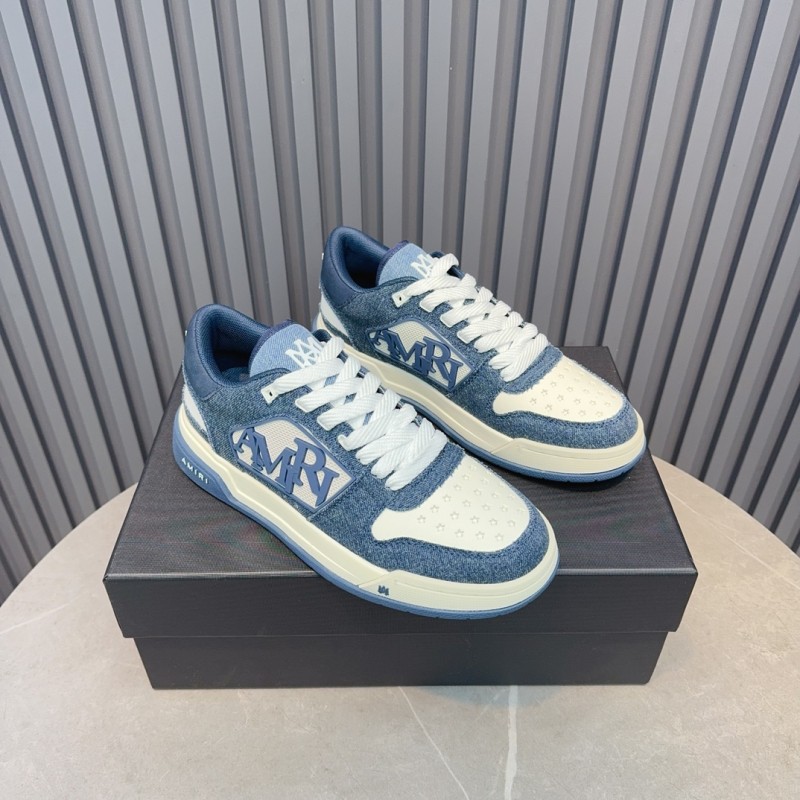 2025 Unisex Amiri Blue White Leather Sneakers MJ00360