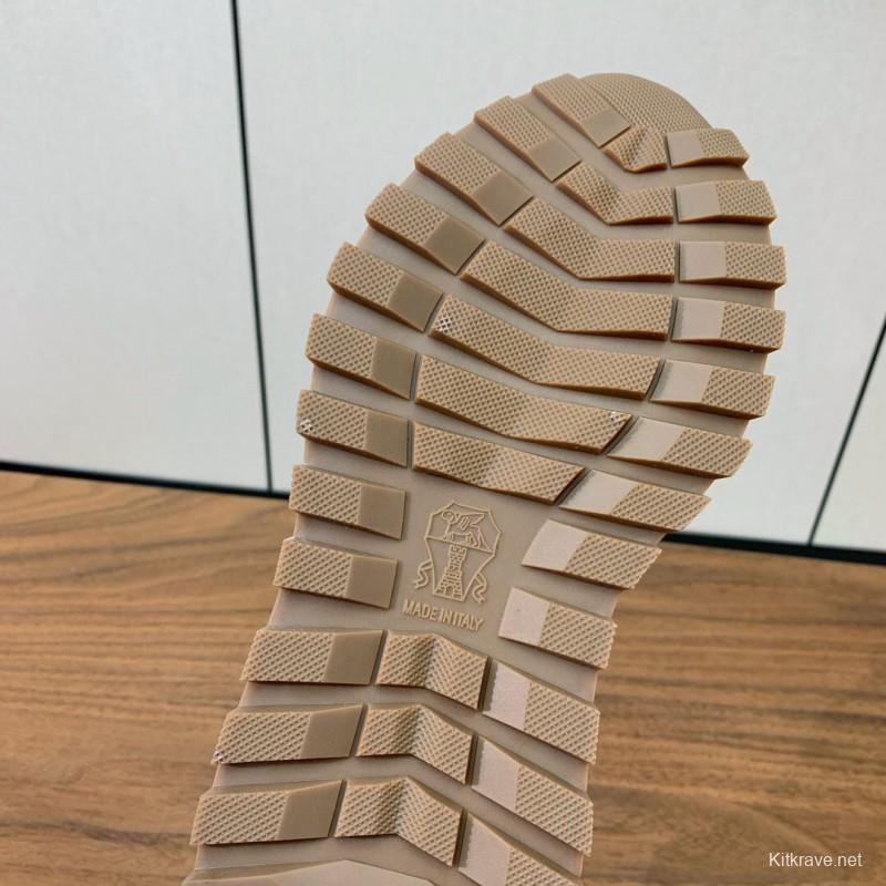 2025 Men Brunello Cucinelli Blue Navy Suede Mesh Casual Sneakers KFY00310