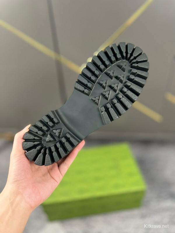 2024 Women Gucci Beige Suede Leather Loafers MJ00300