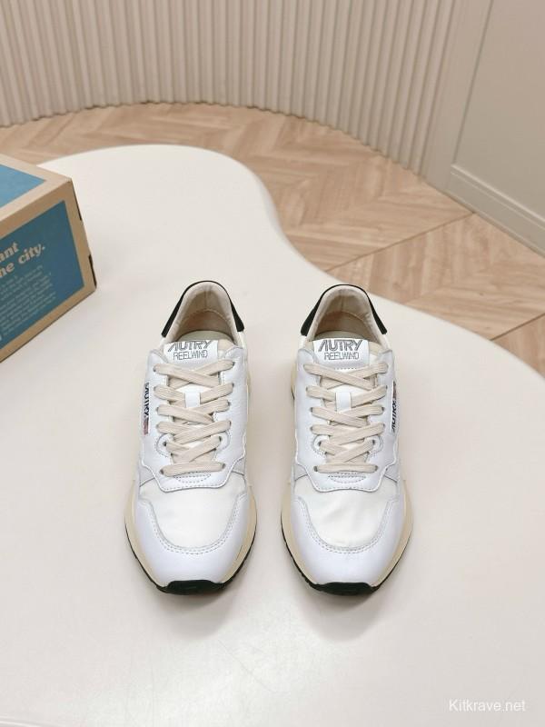 2024 Women Autry White Pink Beige Leather Mesh Casual Sneakers MJ00330