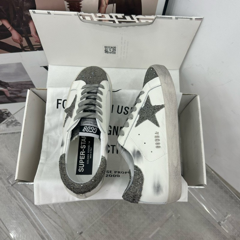 2025 Women GGDB White Grey Leather Suede Sneakers LY00360