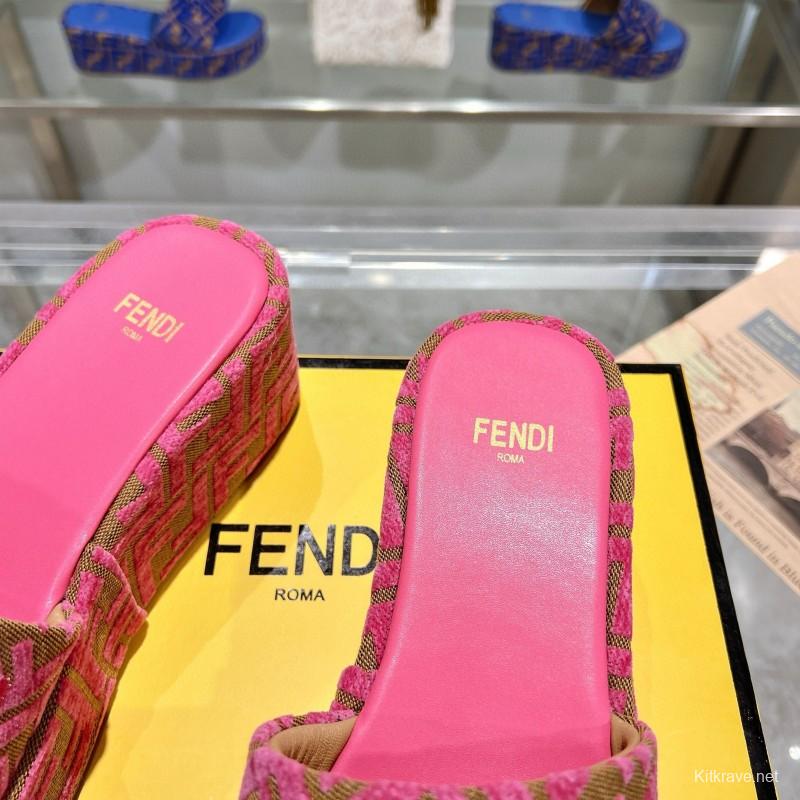 2025 Fendi Pink Canvas Slippers MJ00230