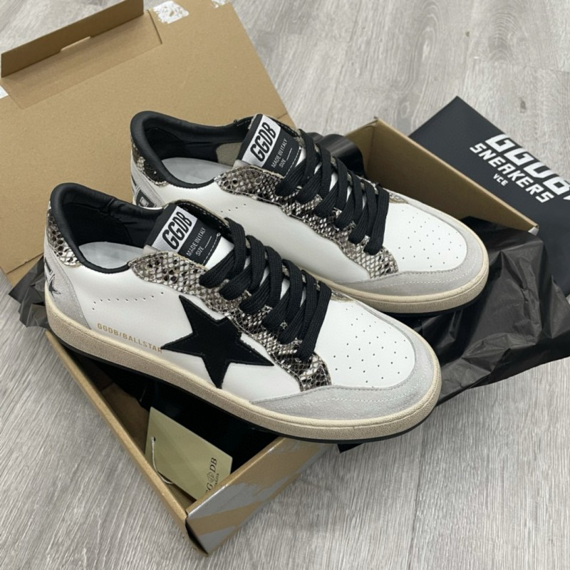 2024 Unisex GGDB White Black Snake Print Leather Suede Sneakers MJ00260