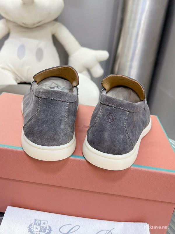 2024 Unisex Le Parmentier Grey Suede Loafers MJ00270