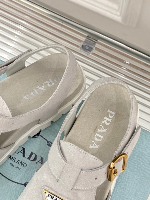 2025 Women Prada Grey Suede Casual Shoes