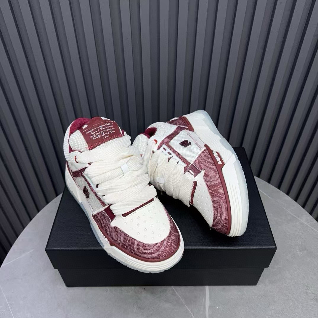 2024 Unisex Amiri White Red Leather Sneaker MJ00360