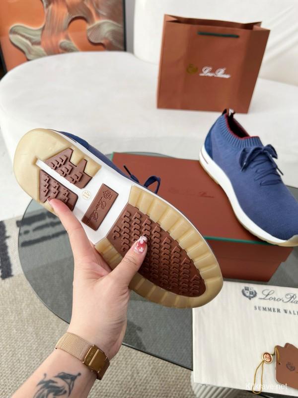 2024 Men Le Parmentier Blue Wool Knit Sneakers MJ00330