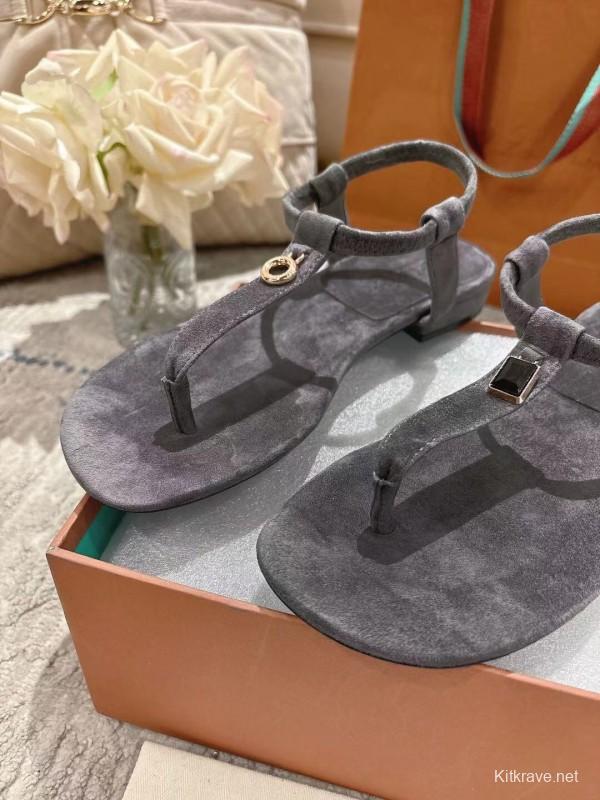 2025 LP Gray Suede Sandals