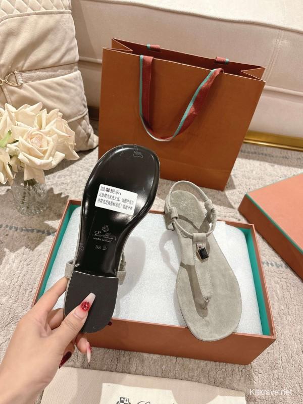 2025 Women LP Beige Suede Sandals LY00250