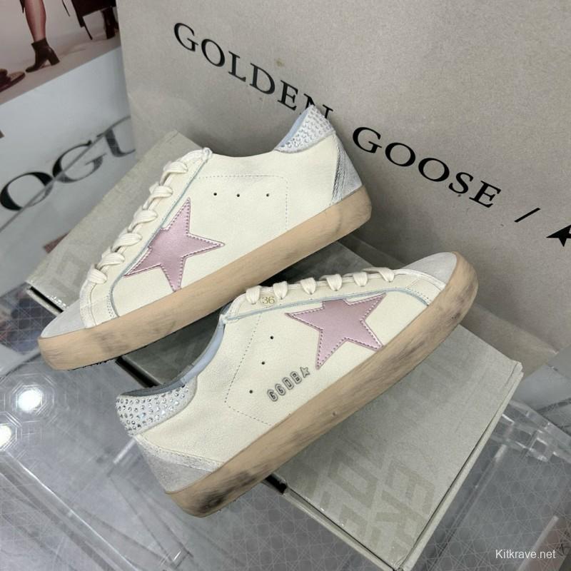 2025 Women GGDB White Beige Leather Sneakers MJ00260