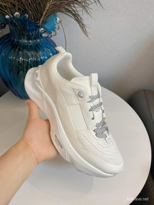 2024 Unisex Valentino White Leather Sneakers MJ00340