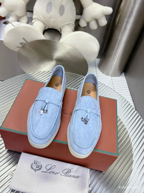 2024 Unisex Le Parmentier light blue suede Loafers MJ00270
