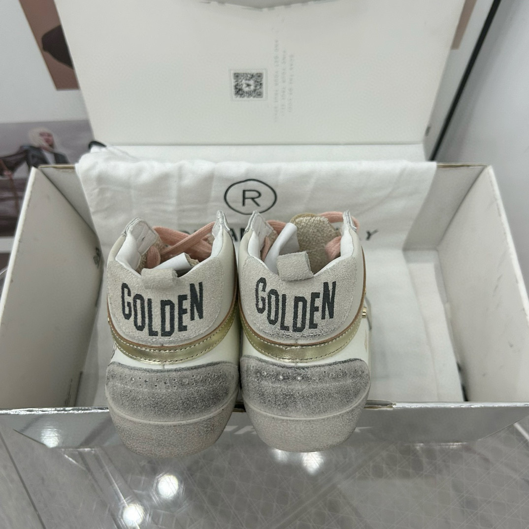 2024 Unisex GGDB White Pink Grey Suede Leather High Top Sneakers MJ00300
