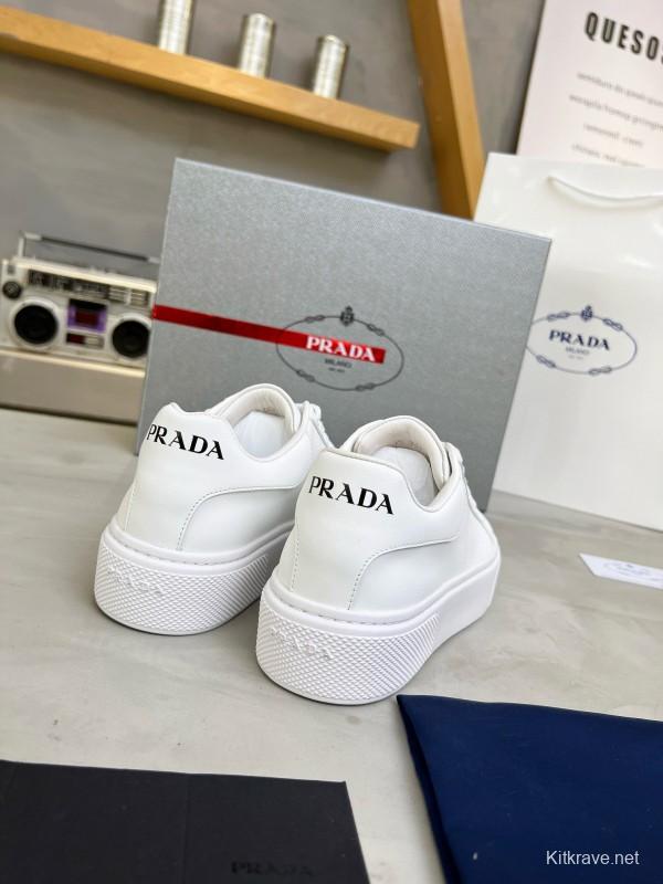 2024 Unisex Prada White Leather Sneakers MJ00310