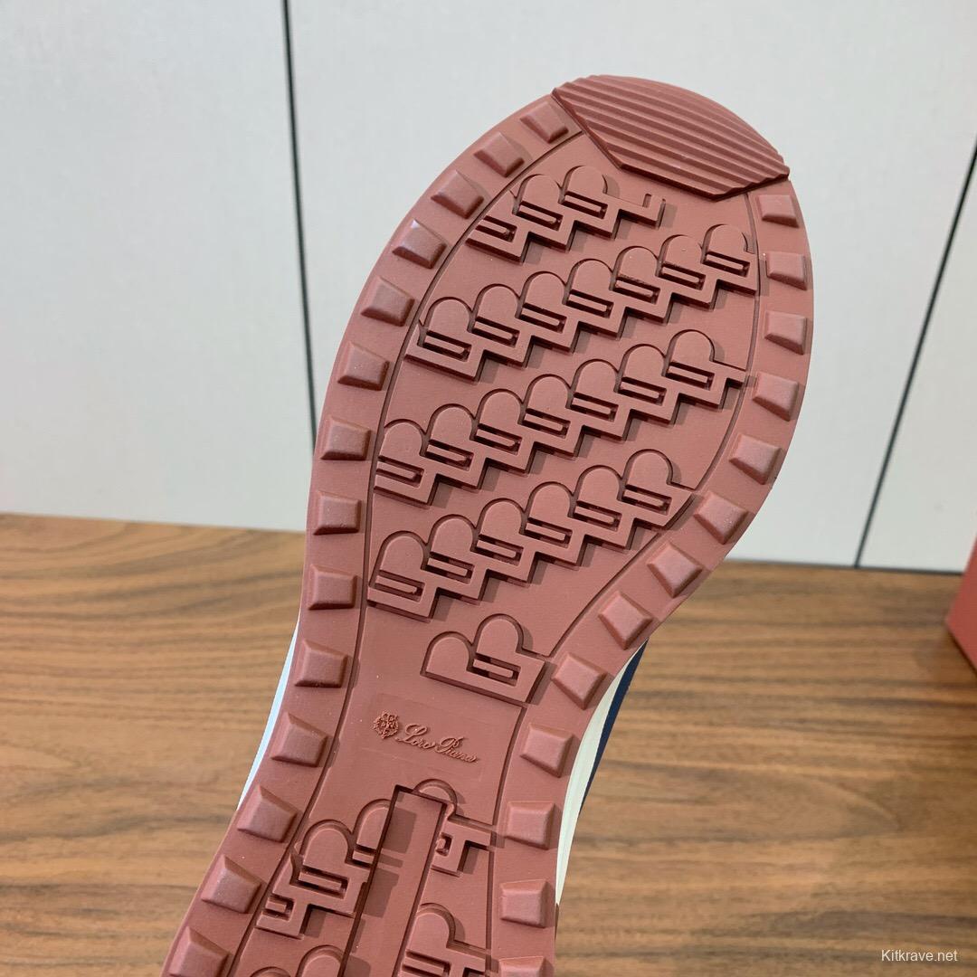 2025 Unisex Le Parmentier Blue Brown Suede Leather Sneakers LY