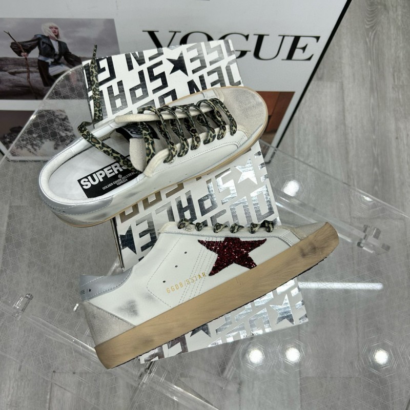2025 Unisex GGDB White Red Leather Sneakers 63534