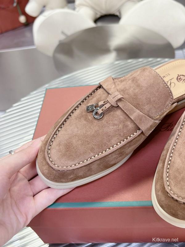 2024 Slippers LP beige suede Half Drag MJ00270